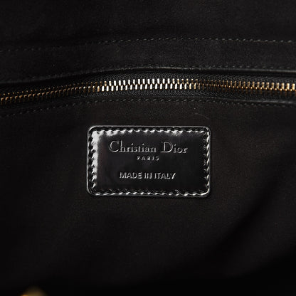 Christian Dior Patent Cannage Studded Large Lady Dior Black 7 of 9