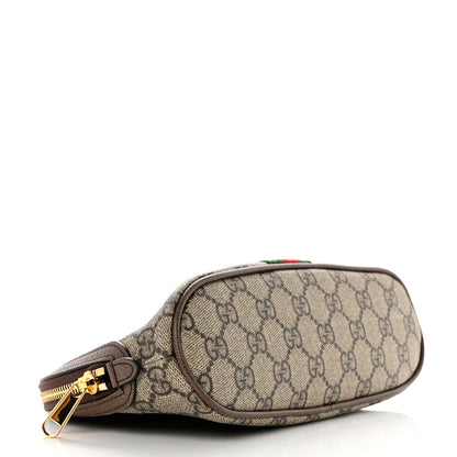 Gucci GG Supreme Monogram Textured Calfskin Web Large Ophidia Cosmetic Case Beige Ebony New Acero 4 of 9