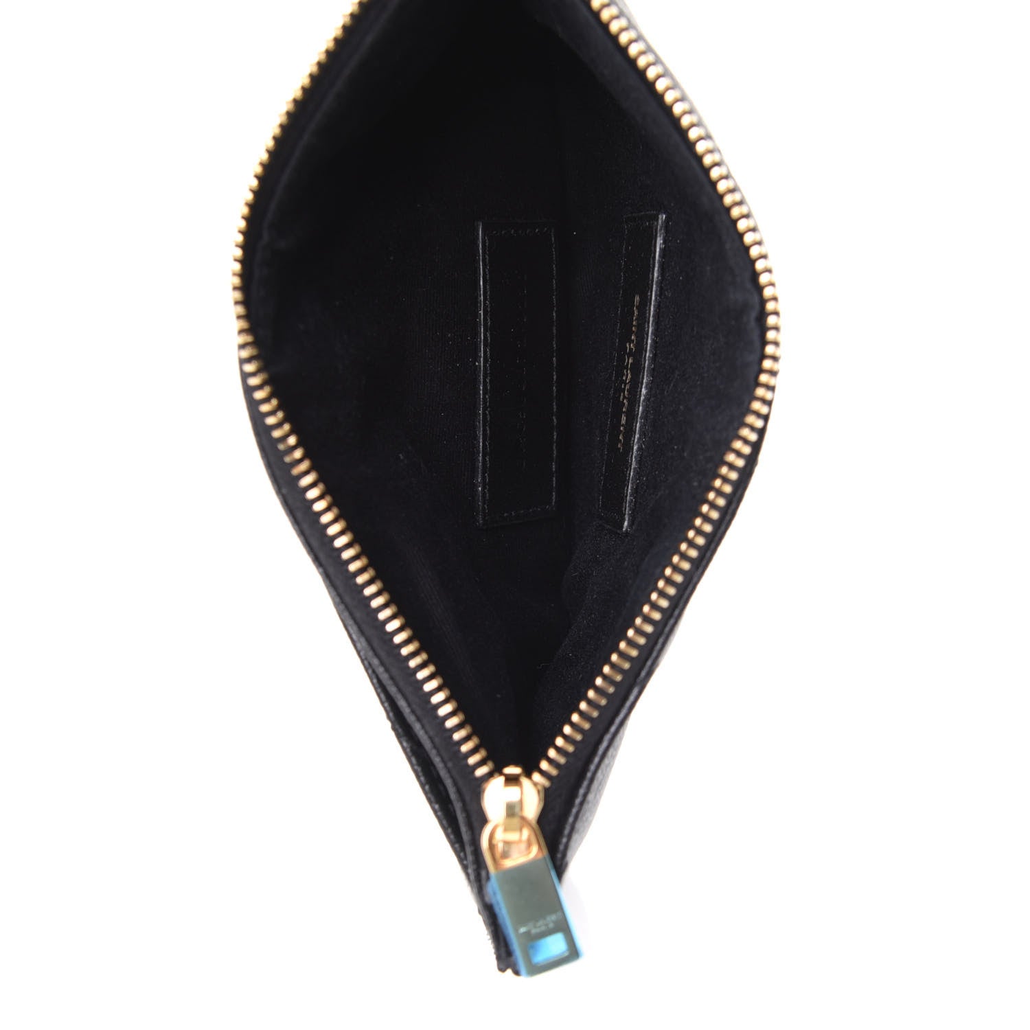 Saint Laurent Grain De Poudre Chevron Monogram Bill Pouch Black 4 of 4