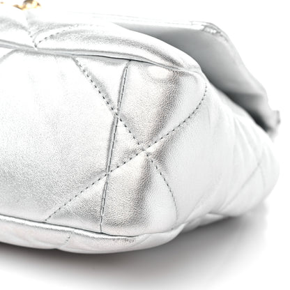 Chanel Metallic Lambskin Quilted Medium Chanel 19 Flap Silver 9 of 11