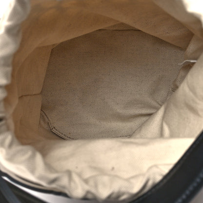 Burberry Canvas Calfskin Laser Cut Drawstring Bucket Bag Black 4 of 9