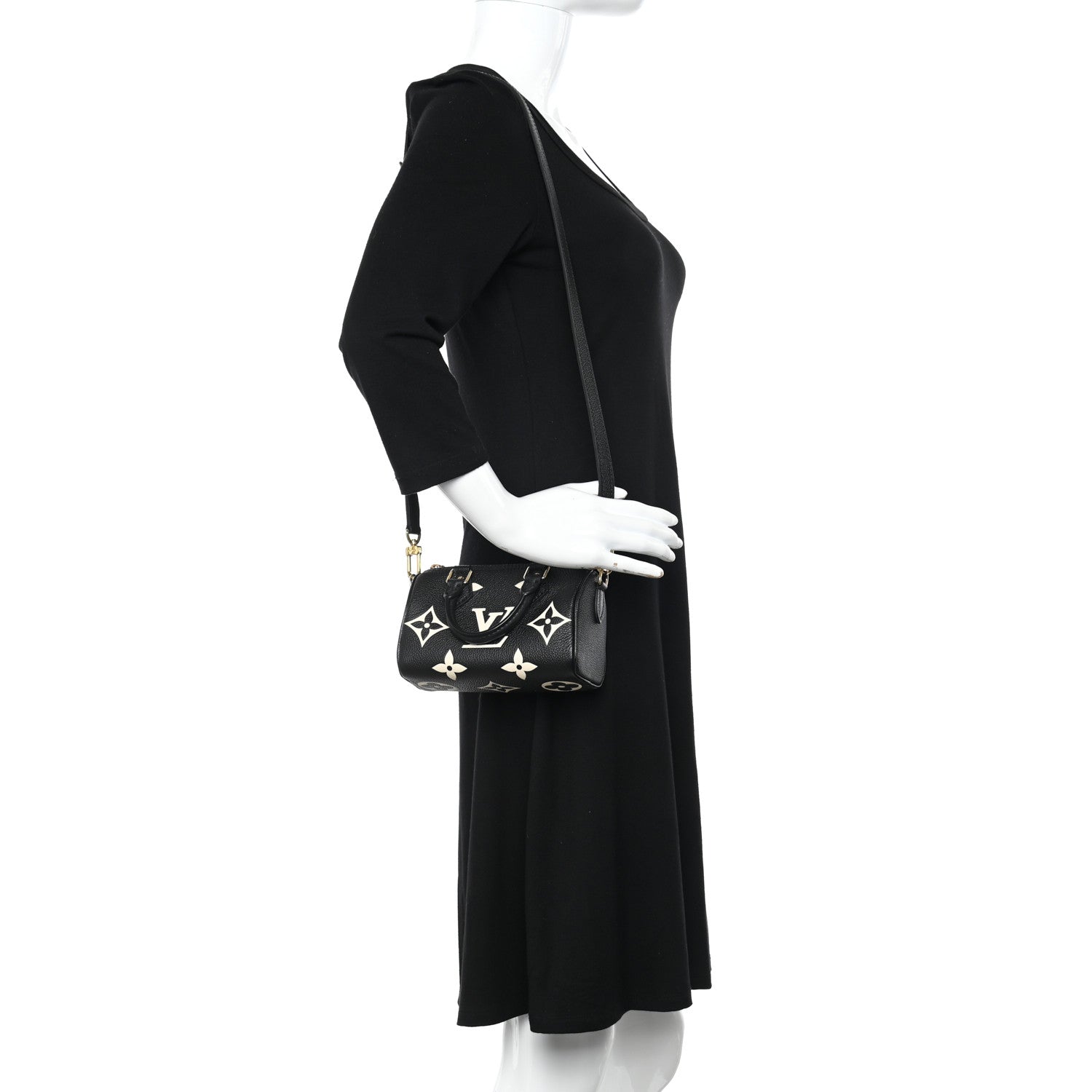 Louis Vuitton Empreinte Monogram Giant Nano Speedy Black Beige 2 of 9