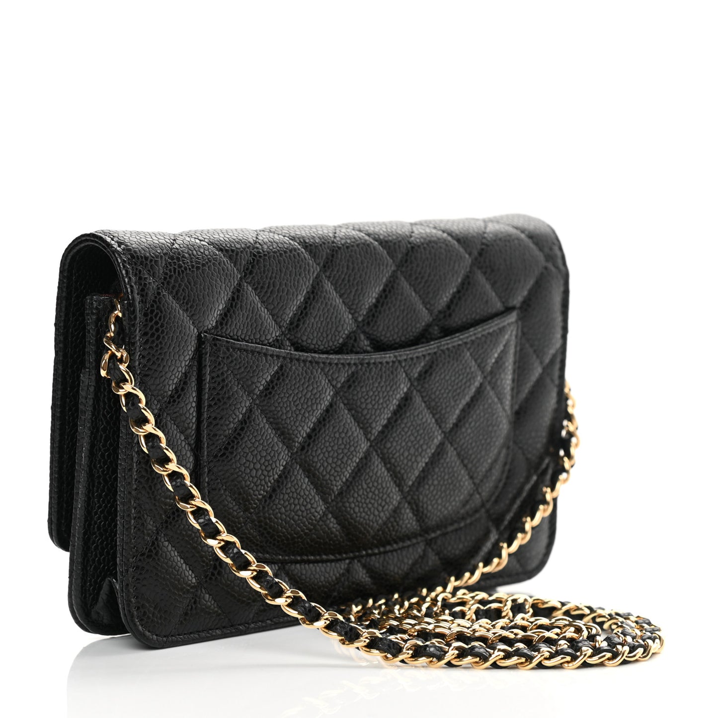 Caviar Quilted Wallet On Chain WOC Black