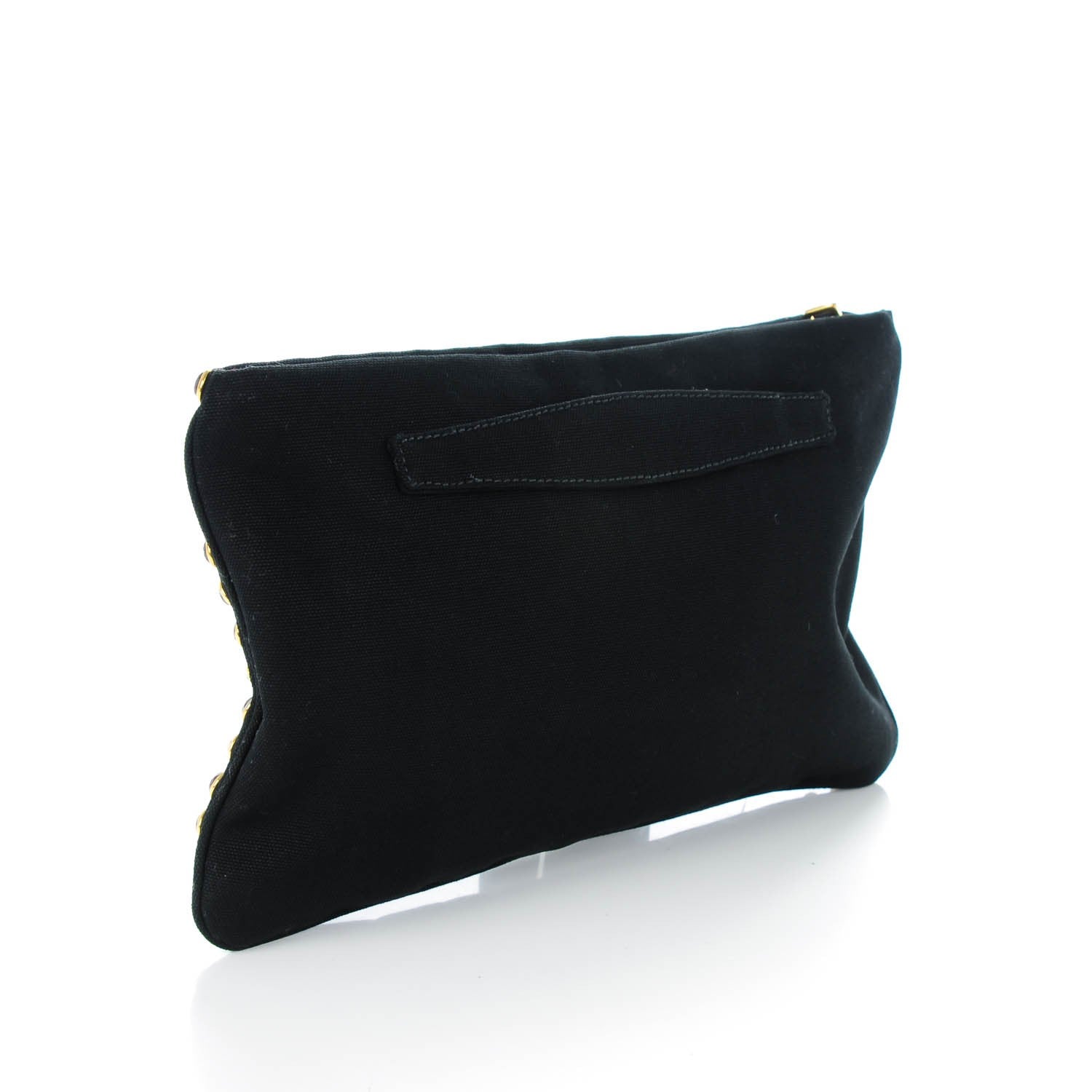 Prada Canapa Studded Clutch Black 3 of 8