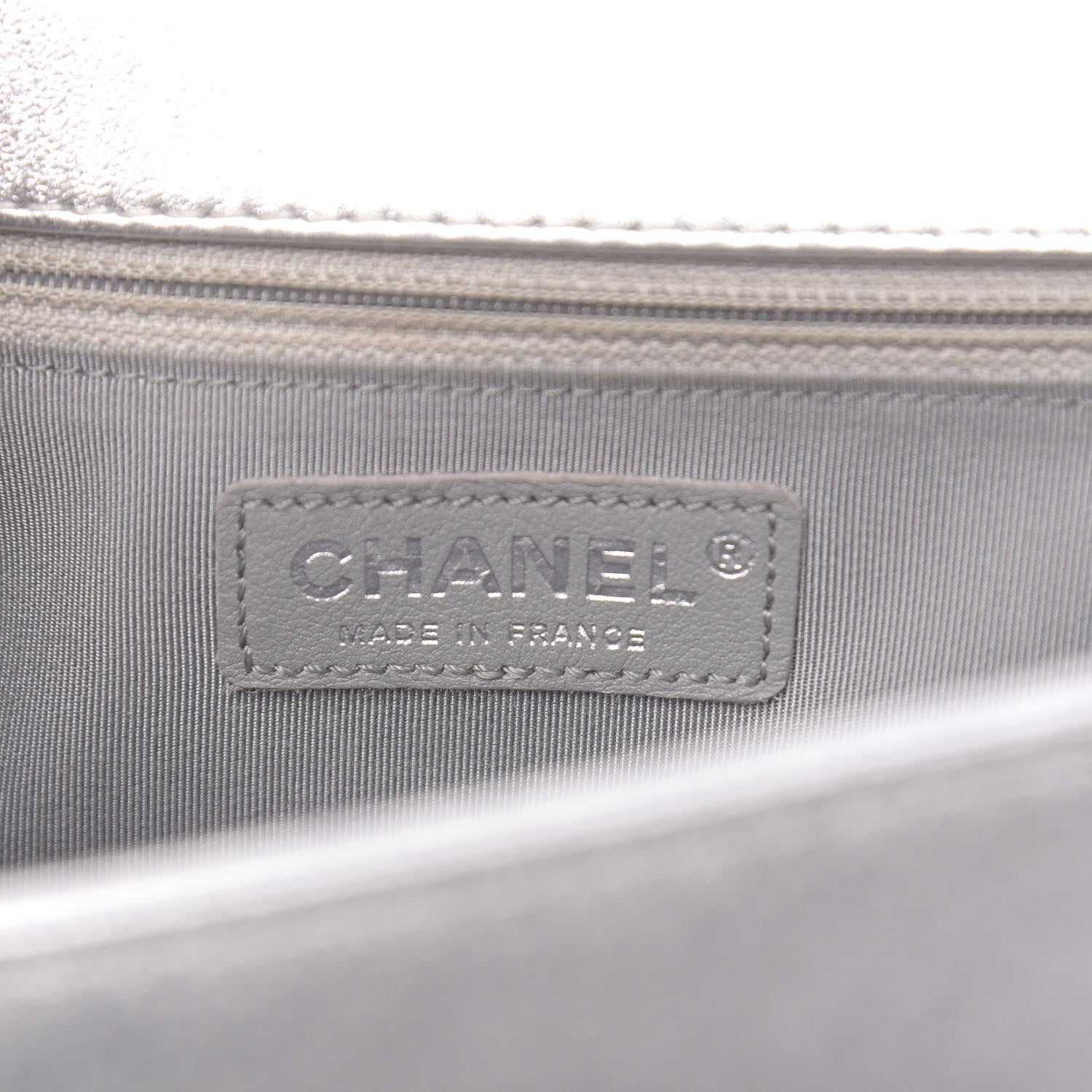 Chanel Metallic Lambskin Perforated New Medium Boy Flap Silver 6 of 12
