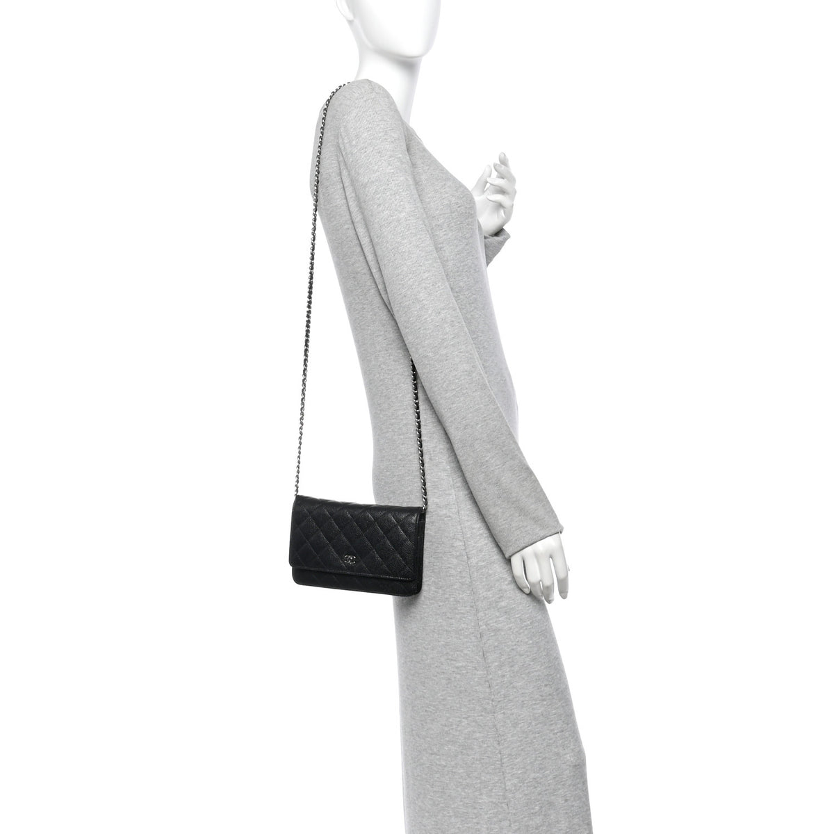 Chanel Caviar Quilted Wallet on Chain WOC Black 2 of 14