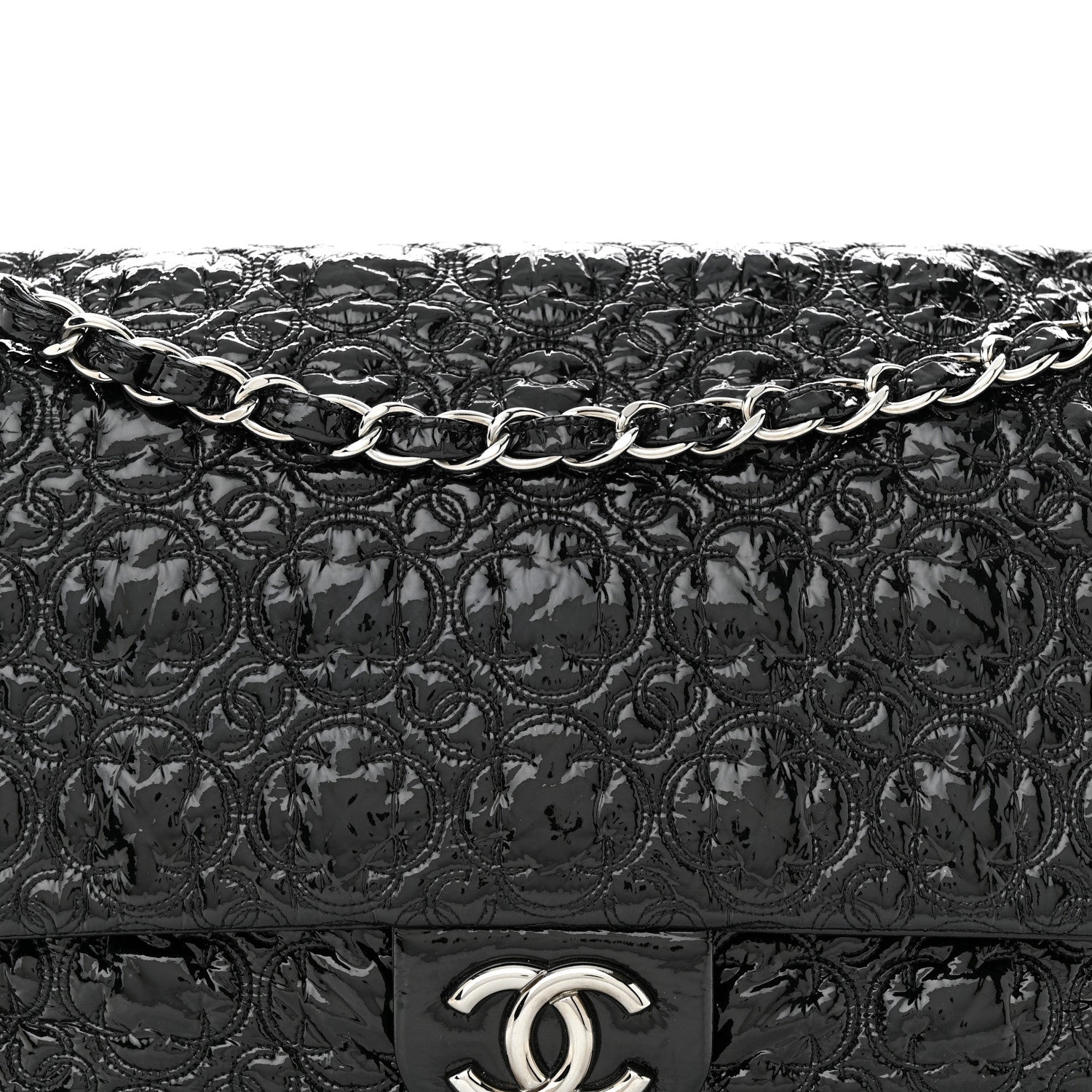 Chanel Vinyl Rock In Moscow Single Flap Black 8 of 10