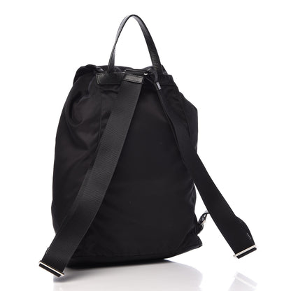 Prada Nylon Vela Saffiano Medium Cinch Backpack Black 3 of 10