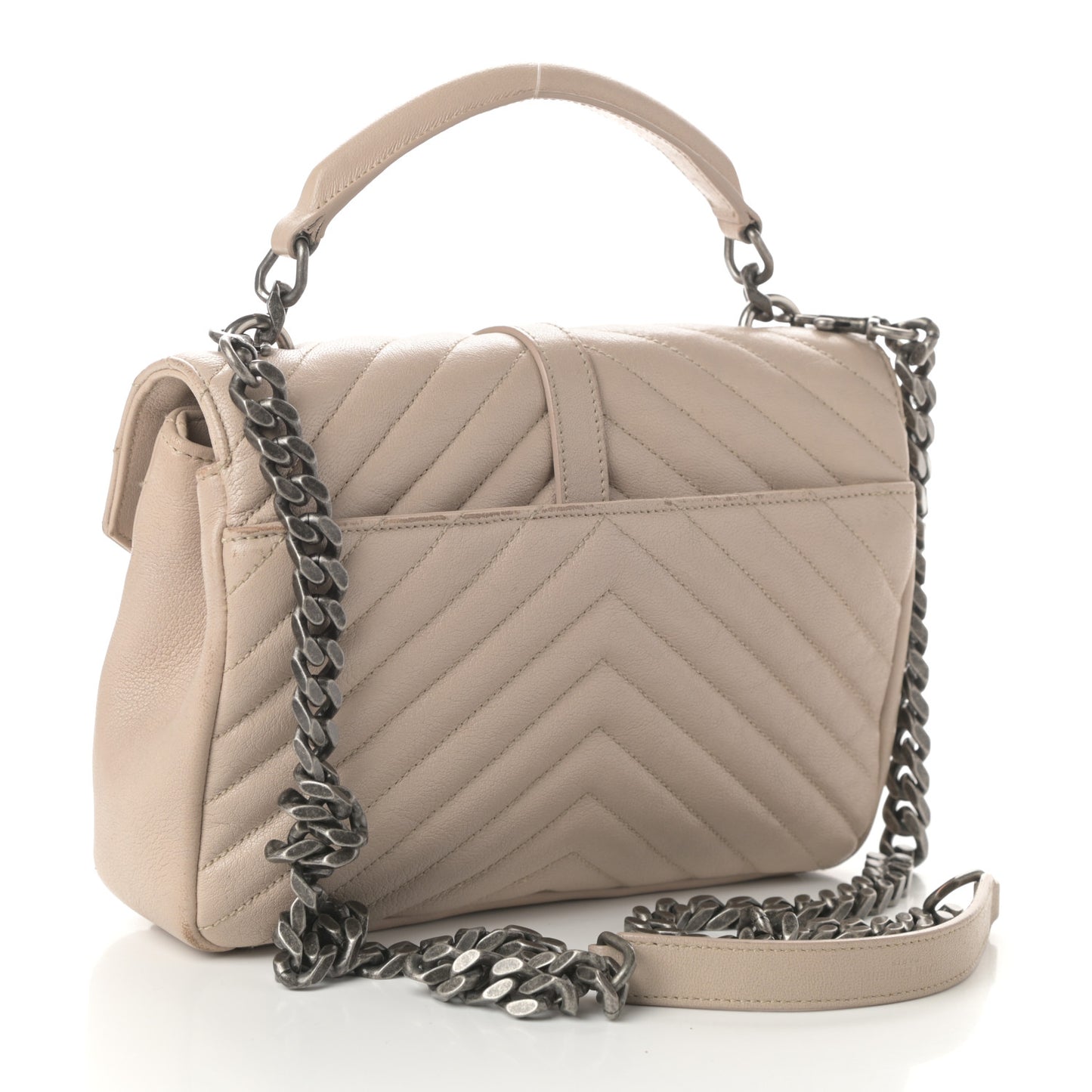Sheepskin Matelasse Chevron Monogram Medium College Bag Rose Antic
