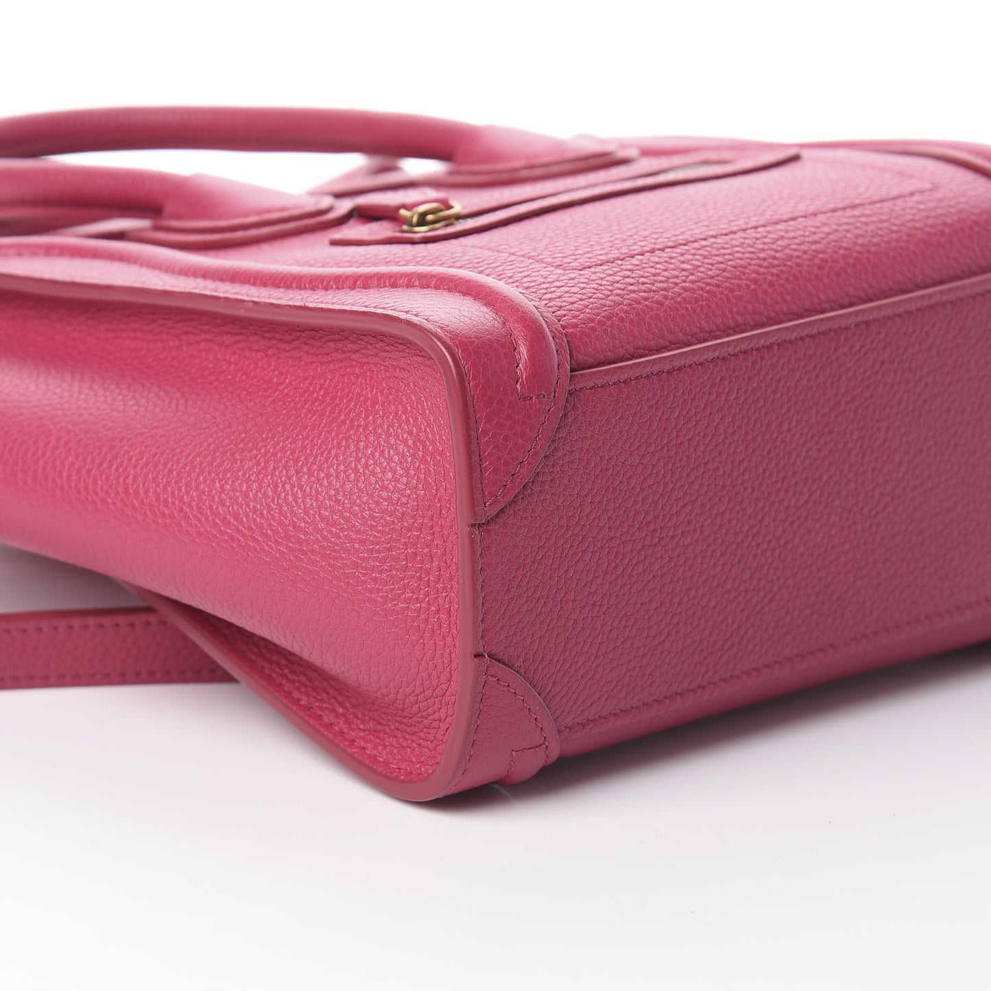 Drummed Calfskin Nano Luggage Fuchsia