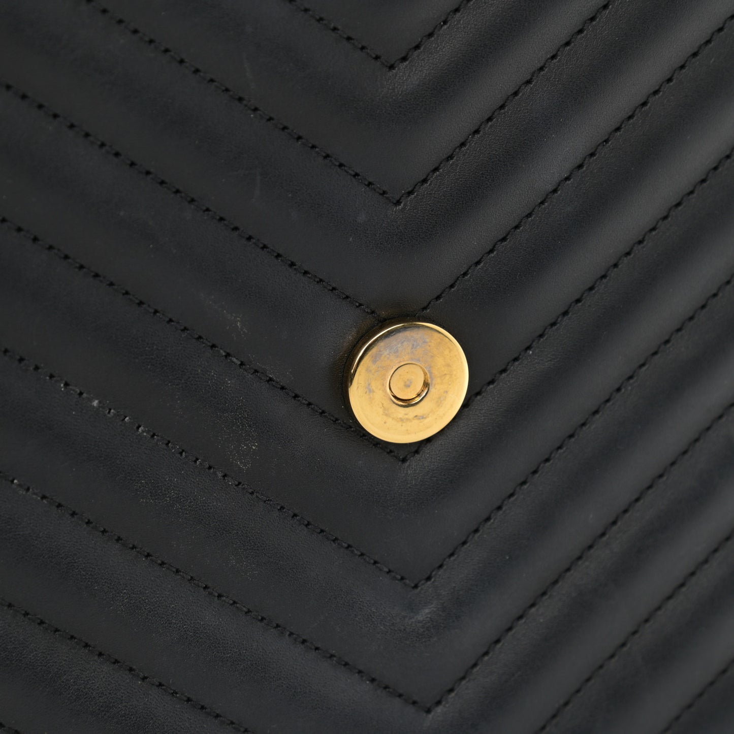 Calfskin Matelasse Chevron Medium Monogram Satchel Black