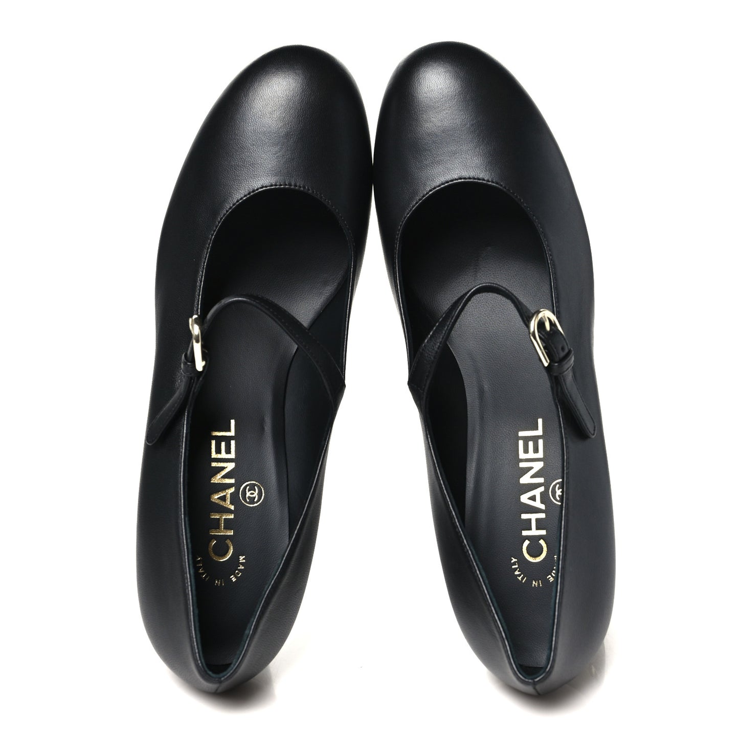 Lambskin Mary Jane Platform Pumps 38.5 Black