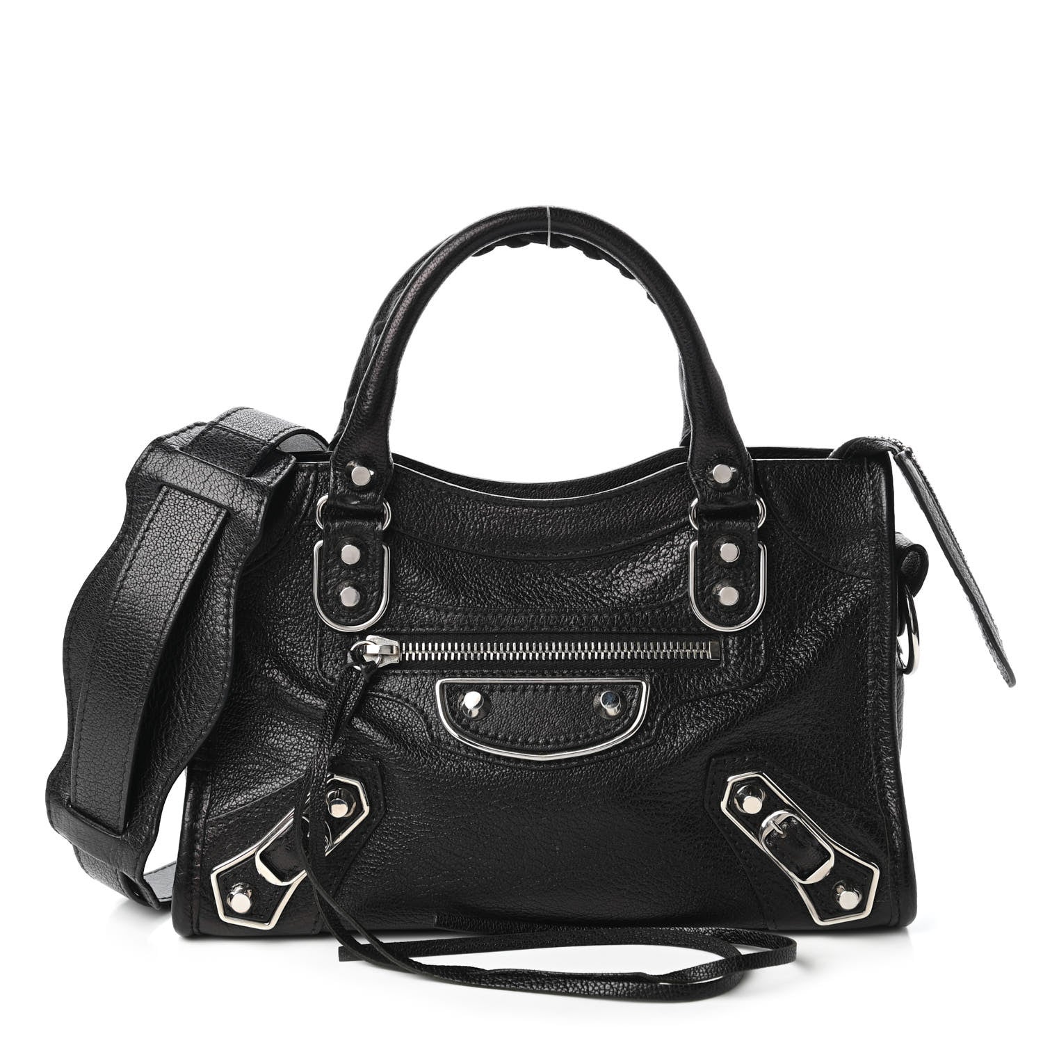 Balenciaga Chevre Silver Metallic Edge Hardware Mini City Black 1 of 10