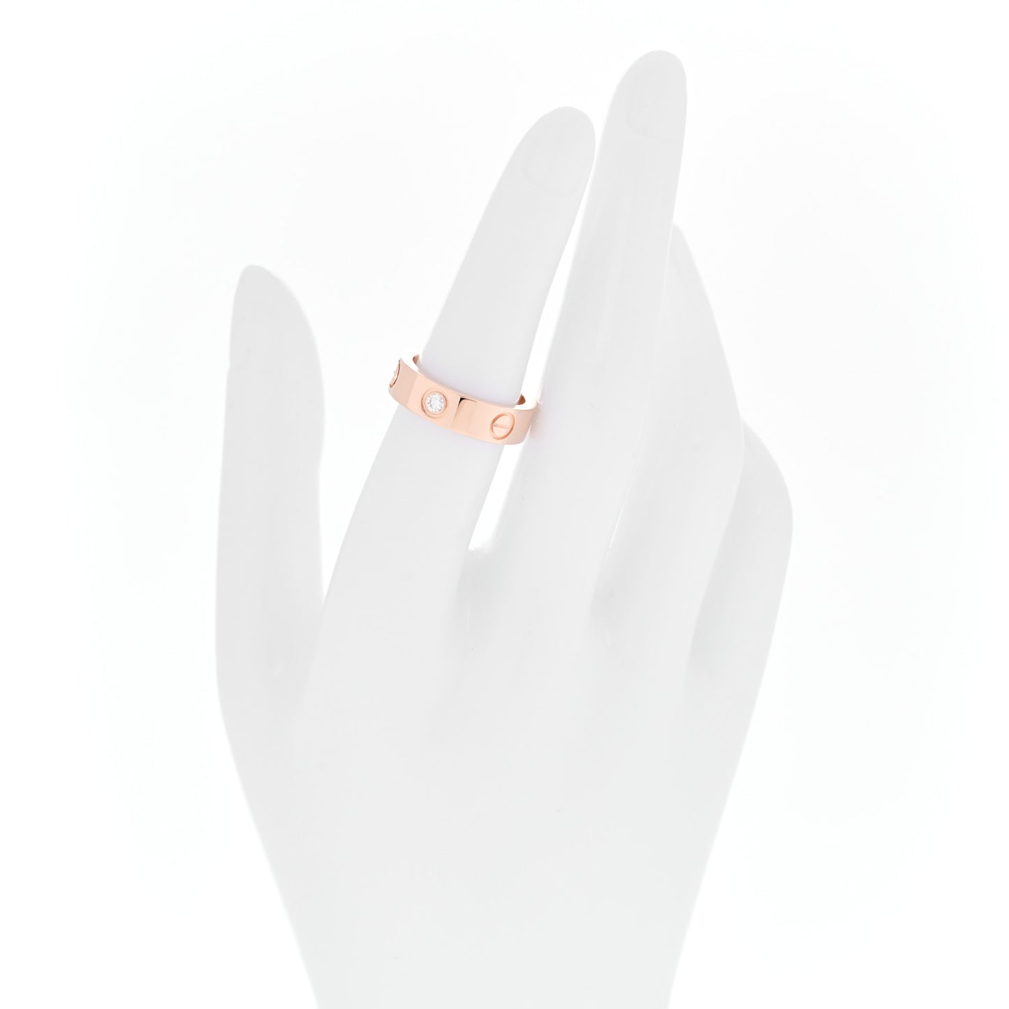 18K Pink Gold 3 Diamond 5.5mm LOVE Ring 52 6