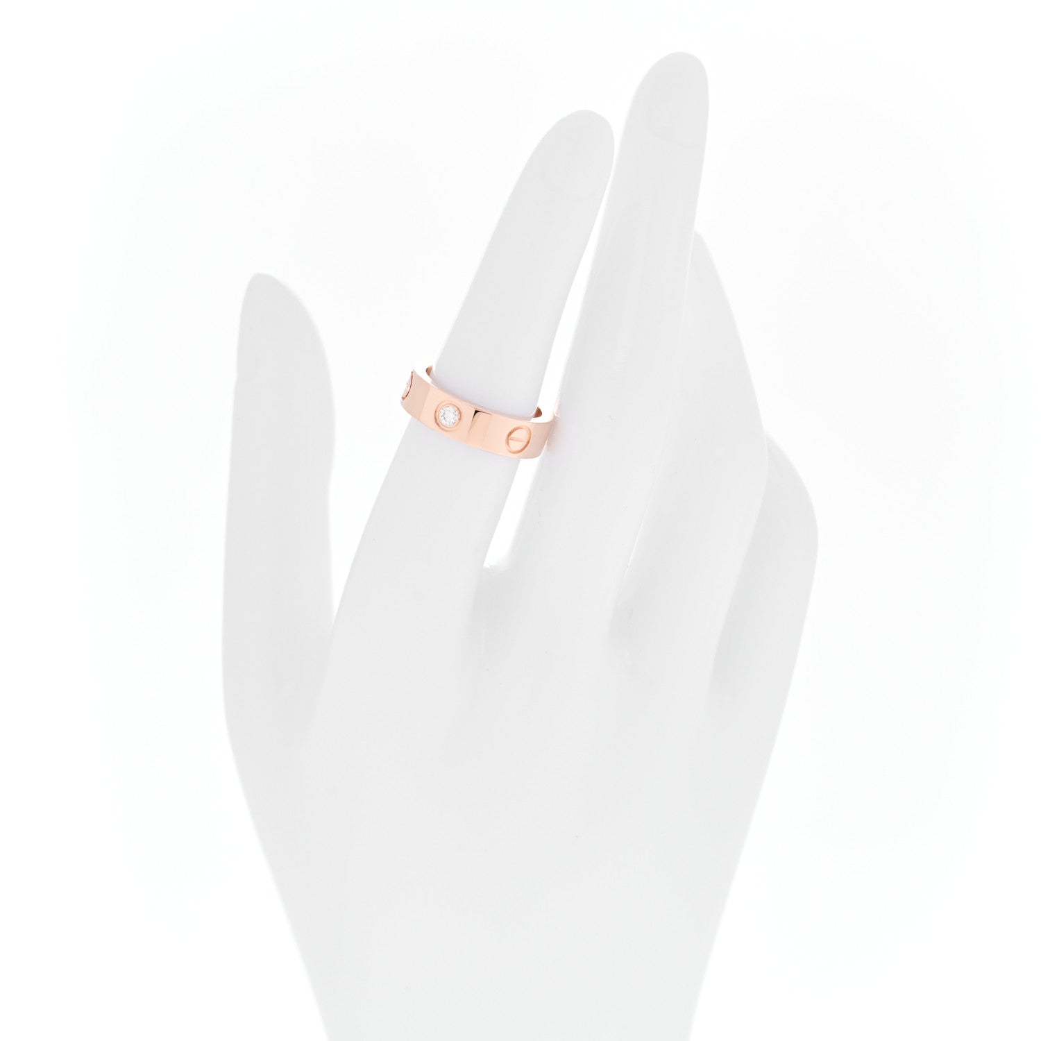 Cartier 18K Pink Gold 3 Diamond 5.5mm LOVE Ring 52 6 2 of 4
