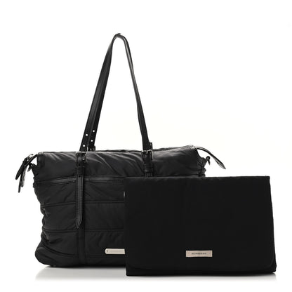 Burberry Nylon House Check Quilted Abbey Diaper Bag Black 3 of 9