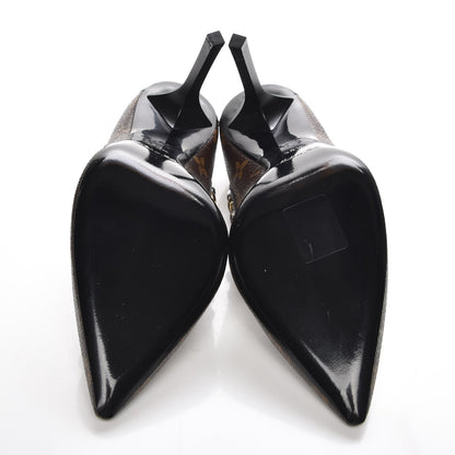 Louis Vuitton Calfskin Monogram Eldorado Pumps 38.5 Cacao 5 of 8