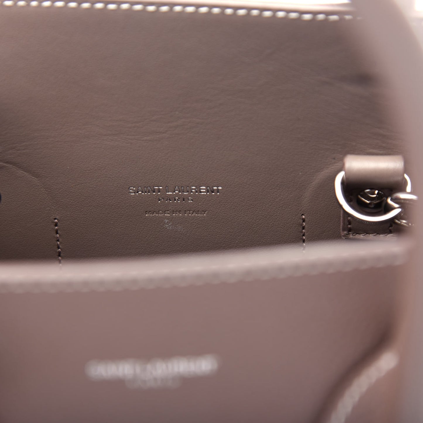 Grained Calfskin Topstitch Small Classic Sac De Jour Taupe