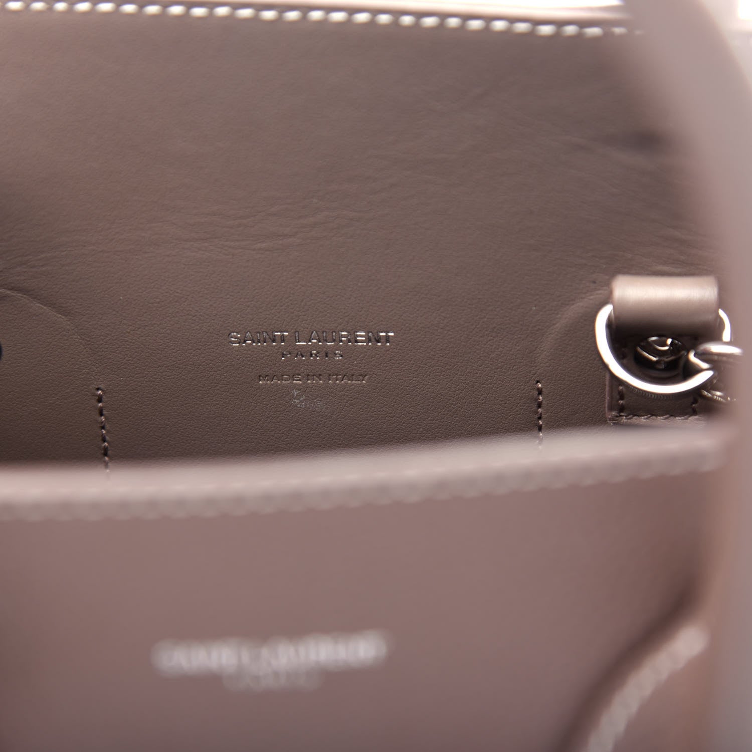 Saint Laurent Grained Calfskin Topstitch Small Classic Sac De Jour Taupe 6 of 12