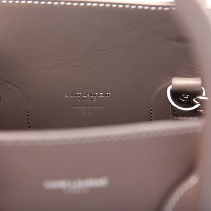 Saint Laurent Grained Calfskin Topstitch Small Classic Sac De Jour Taupe 6 of 12