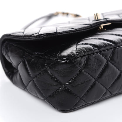 Chanel Shiny Lambskin Quilted Small Montcoco Flap Black 9 of 10