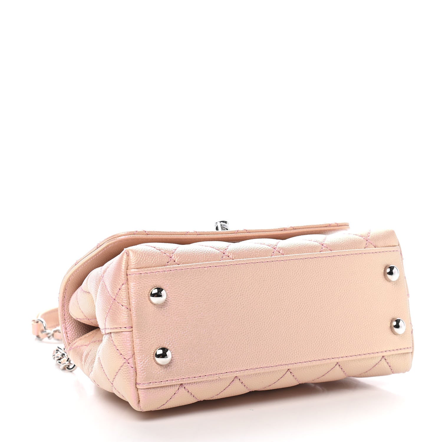 Chanel Iridescent Caviar Quilted Extra Mini Coco Handle Flap Light Pink 4 of 9