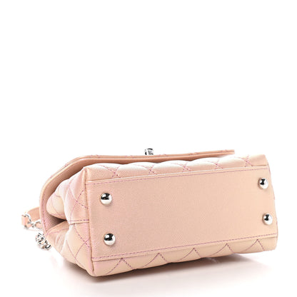 Chanel Iridescent Caviar Quilted Extra Mini Coco Handle Flap Light Pink 4 of 9