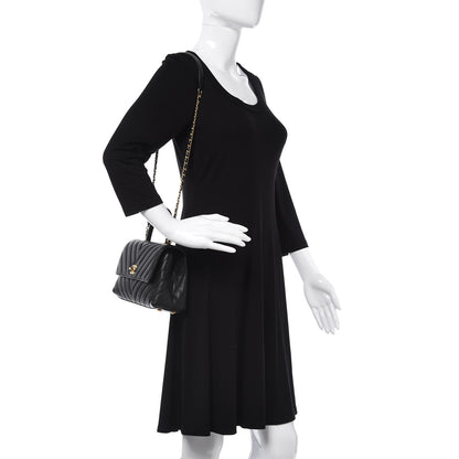 Chanel Caviar Chevron Quilted Mini Coco Handle Flap Black 2 of 8