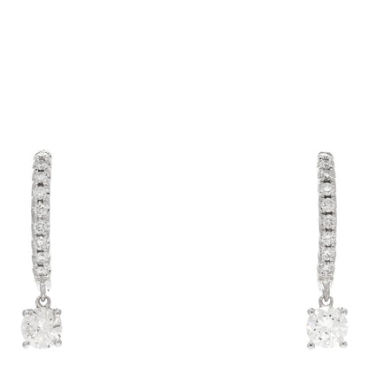 Anita Ko 18K White Gold Diamond Round Huggie Drop Earrings 1 of 4