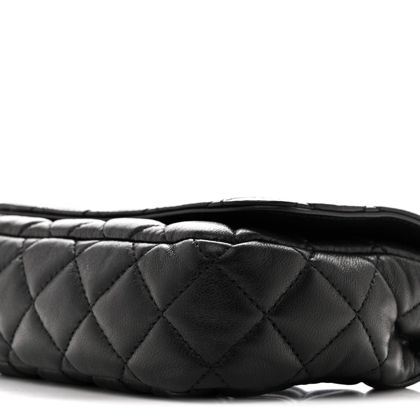 Nappa Quilted Small Medusa Chain Crossbody Black