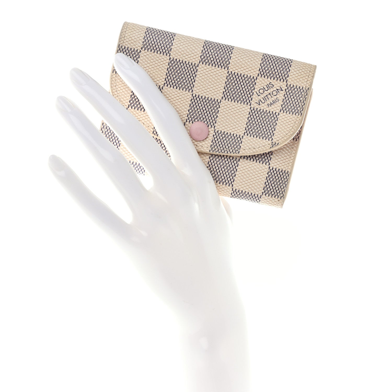 Louis Vuitton Damier Azur Rosalie Coin Purse Rose Ballerine 2 of 11