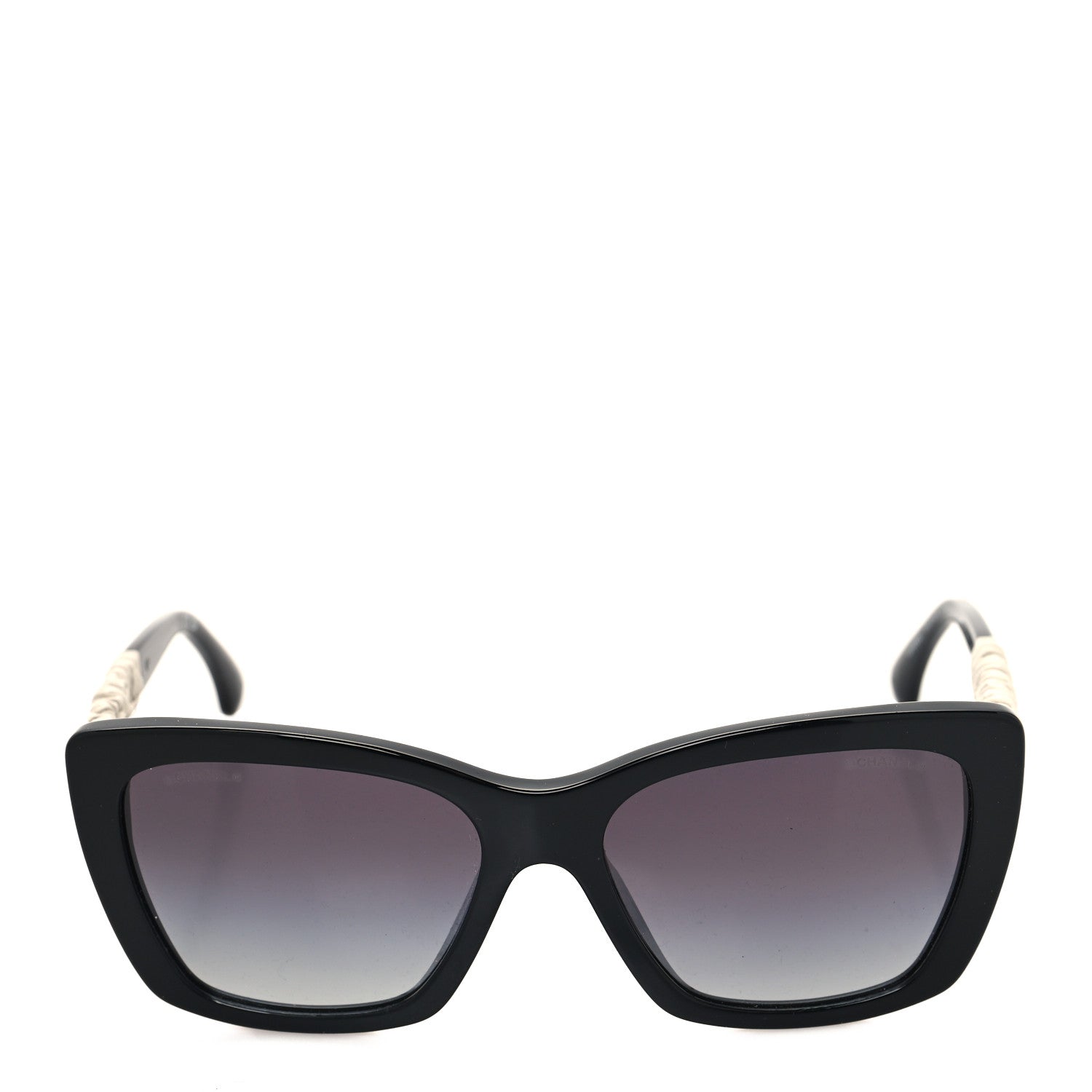 Chanel Acetate Calfskin Polarized Square Sunglasses 5476-Q-A Black White 2 of 8