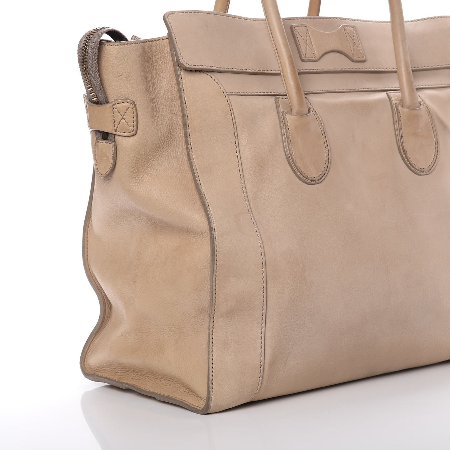 Drummed Calfskin Medium Luggage Camel