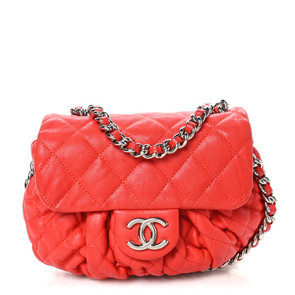Chanel Washed Lambskin Quilted Mini Chain Around Messenger Red 1 of 12