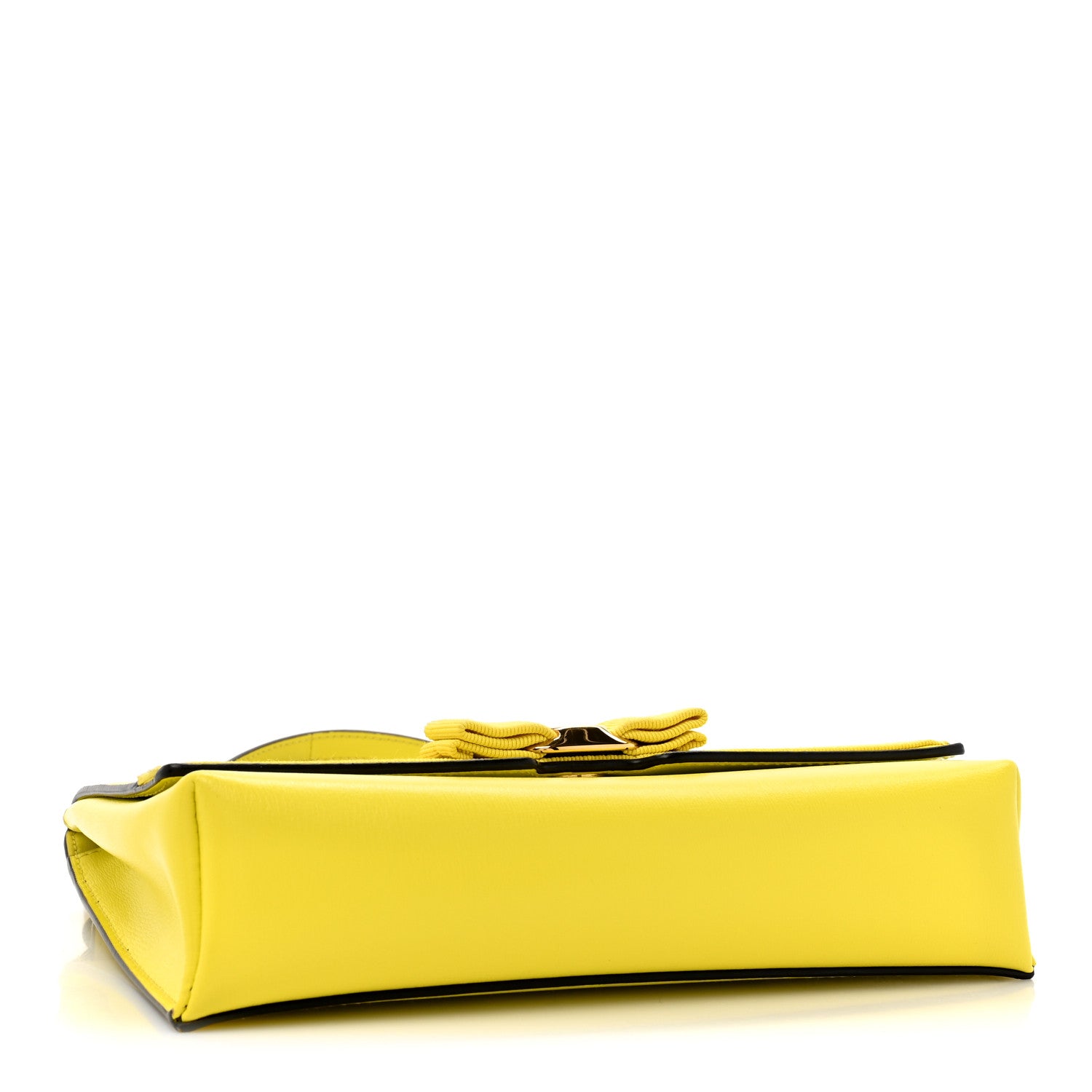 Salvatore Ferragamo Calfskin Vara Bow Wallet On Strap Yellow 5 of 13