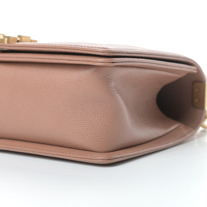 Chanel Caviar Chevron Quilted Medium Boy Flap Dark Beige 10 of 11