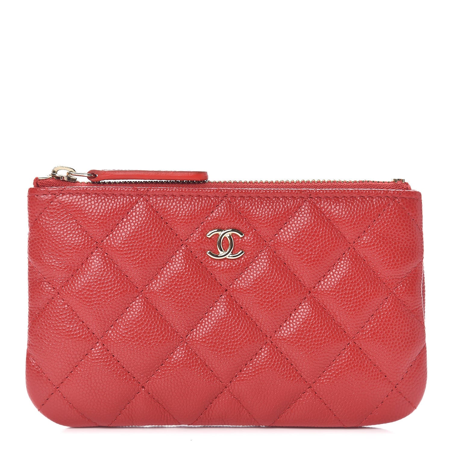 Chanel Caviar Quilted Small Cosmetic Case Red 1 of 9