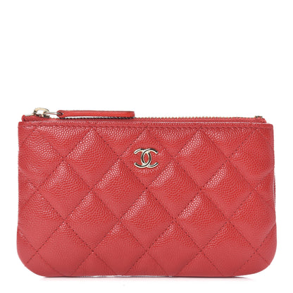Chanel Caviar Quilted Small Cosmetic Case Red 1 of 9