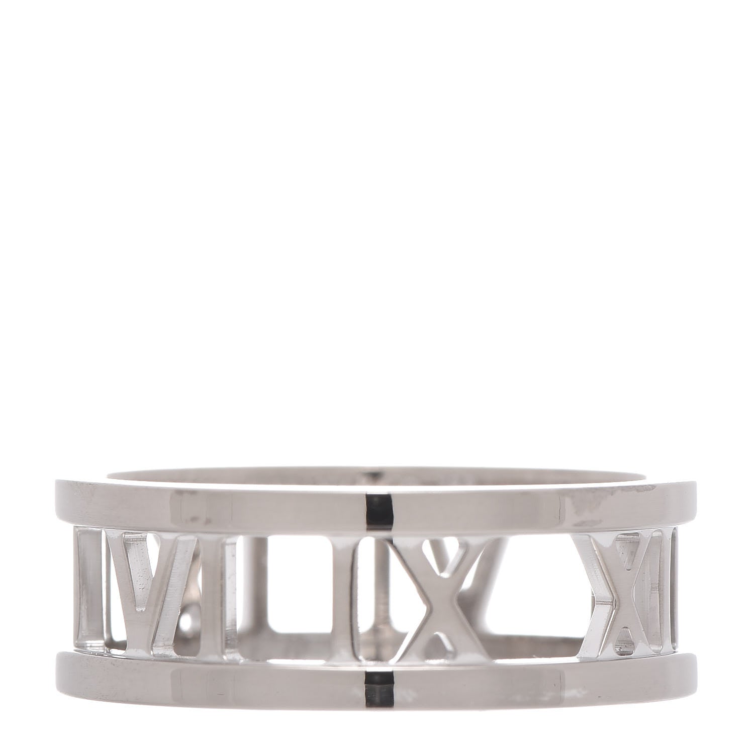 Tiffany 18K White Gold Atlas Open Ring 54 7 1 of 5