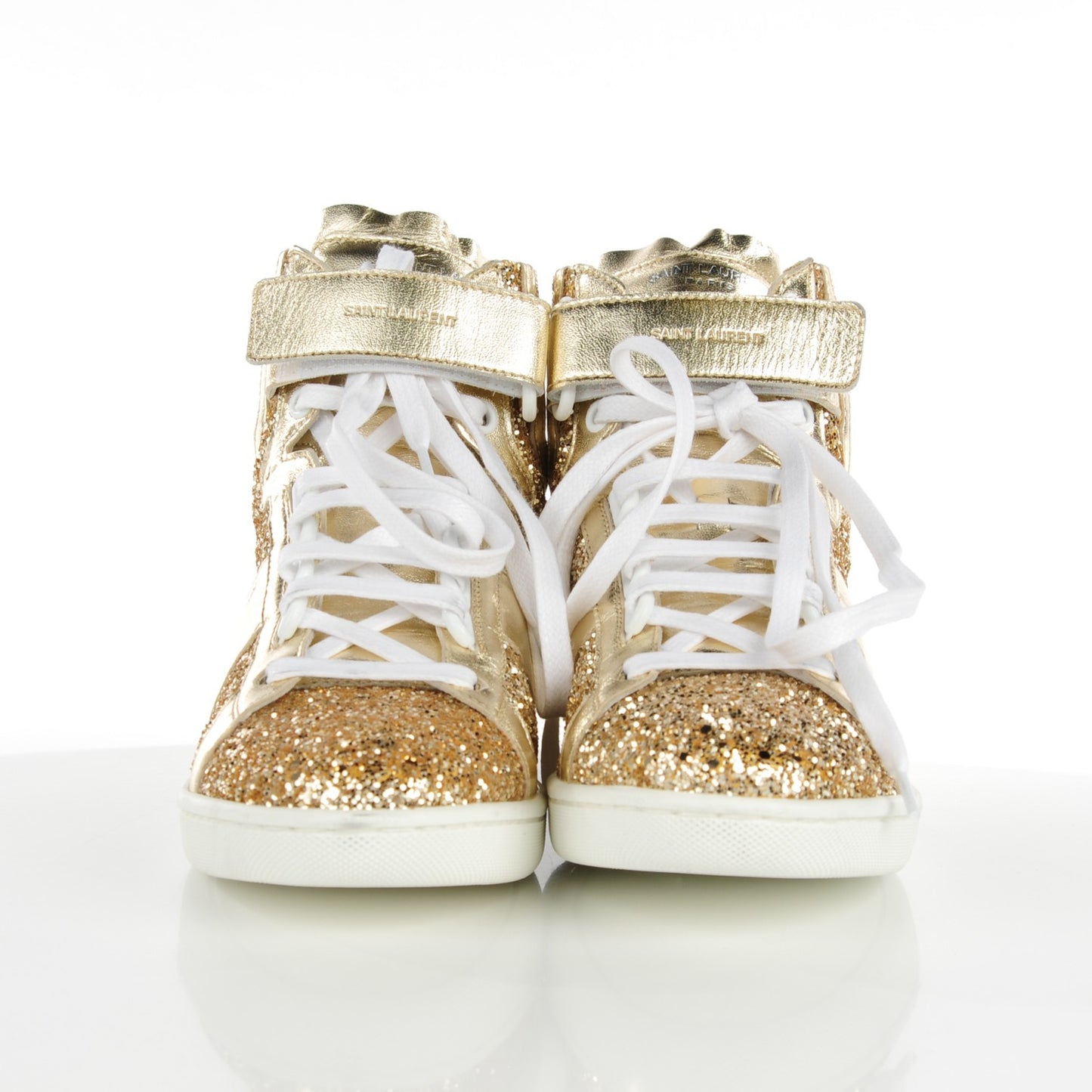 Glitter Court Classic SL/14H High Top Sneakers 38.5 Gold