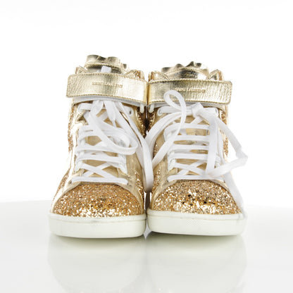 Saint Laurent Glitter Court Classic SL/14H High Top Sneakers 38.5 Gold 2 of 9