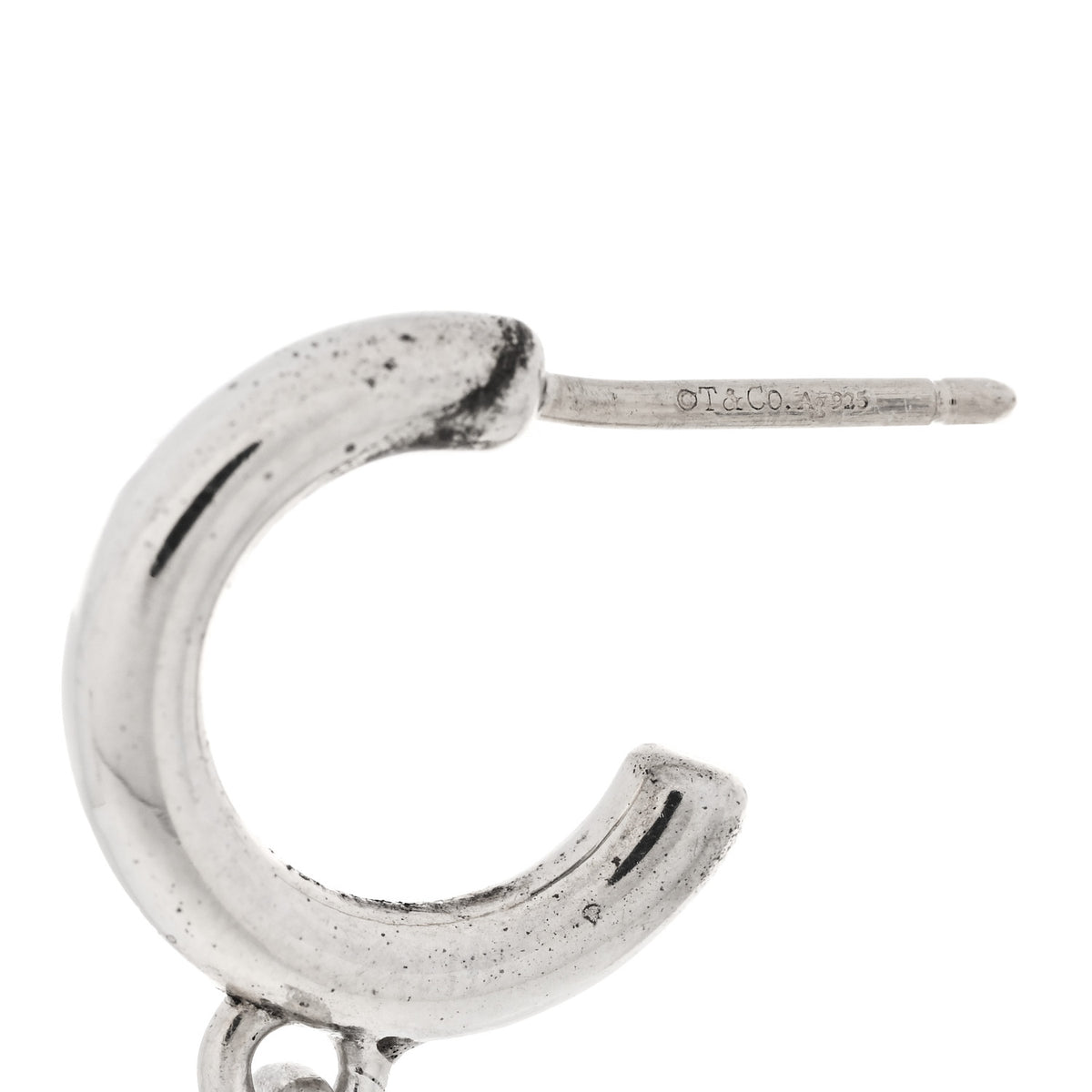 Tiffany Sterling Silver Diamond Mini Return To Tiffany Heart Hoop Earrings 4 of 4