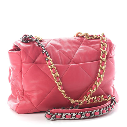 Chanel Goatskin Quilted Large Chanel 19 Flap Dark Pink 2 of 8