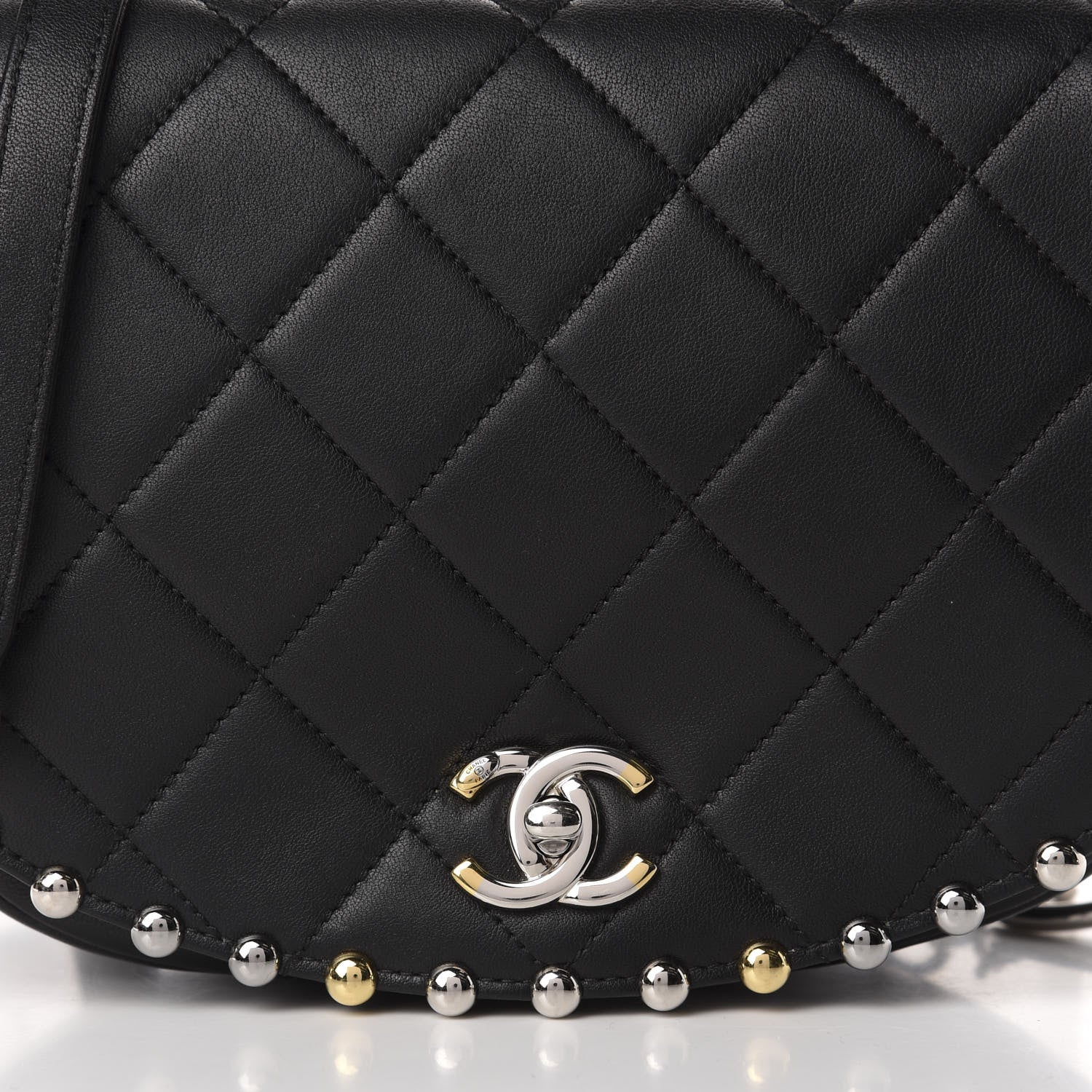 Chanel Lambskin Quilted Studded Bubble Flap Black 9 of 9
