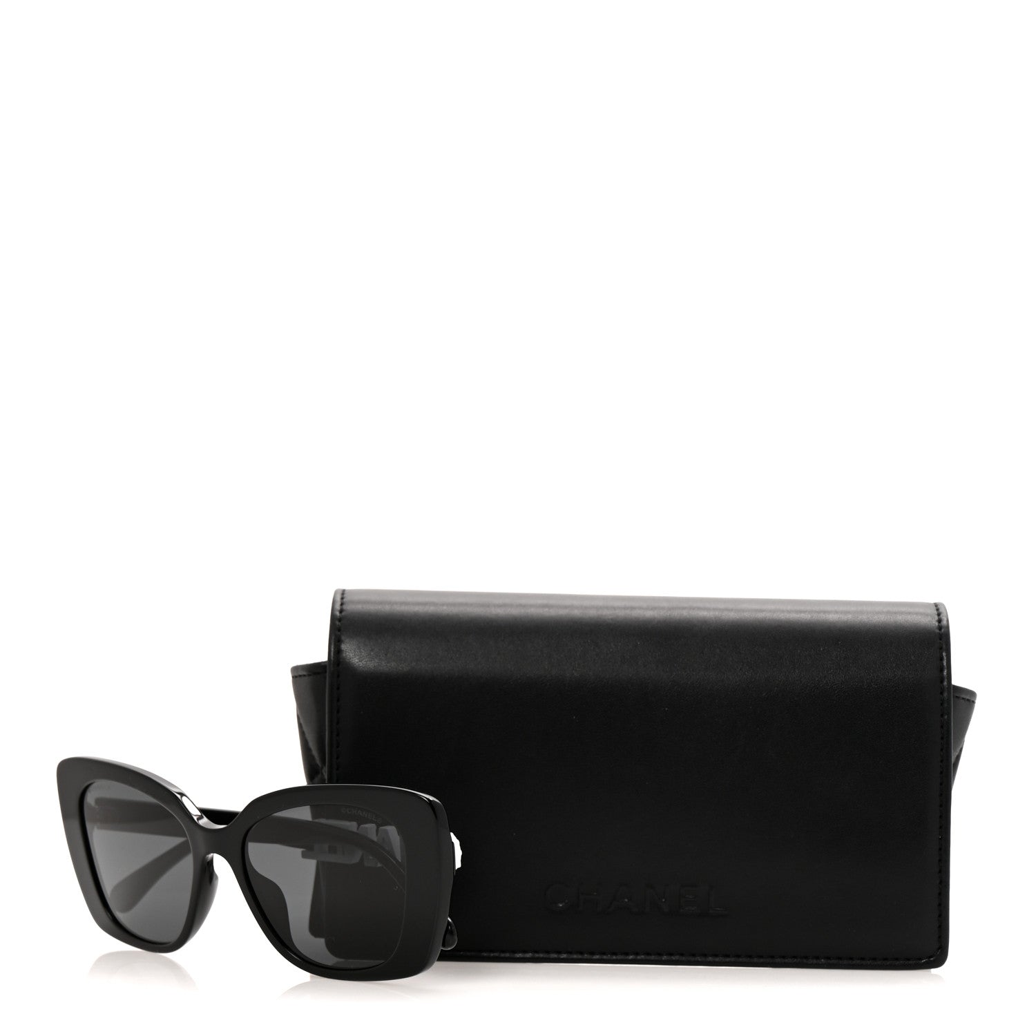 Chanel Acetate Strass Square Sunglasses 5422-B-A Black White 8 of 8
