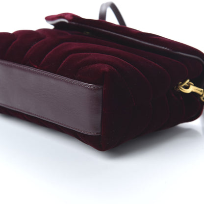 Saint Laurent Velvet Y Quilted Monogram Toy Loulou Crossbody Bag French Burgundy 8 of 10