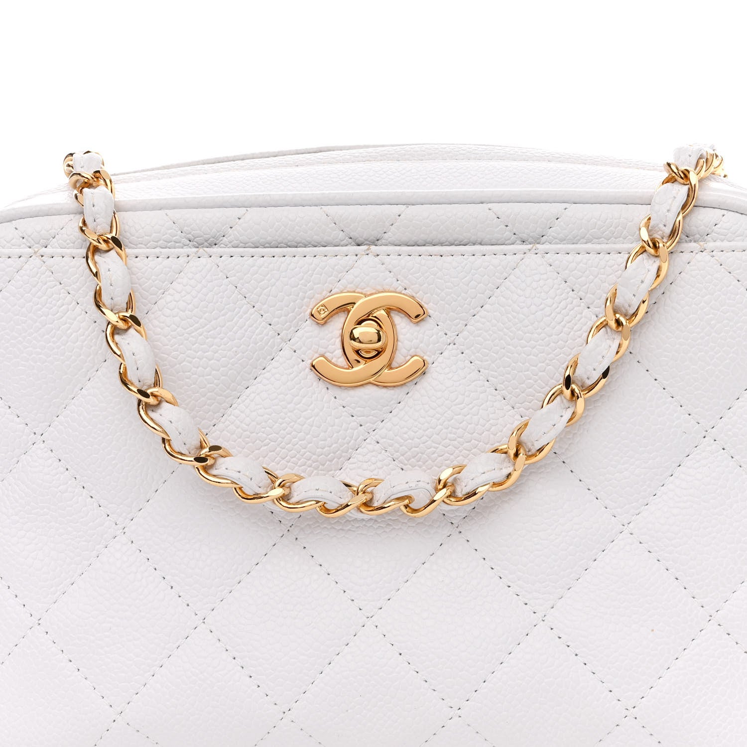 Chanel Caviar Quilted Camera Case White 9 of 16