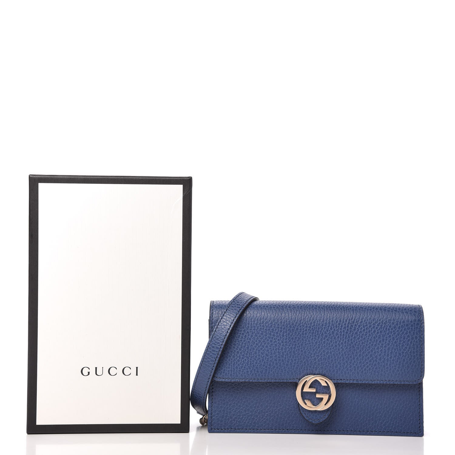 Gucci Dollar Calfskin Interlocking G Chain Wallet Caspian 11 of 11