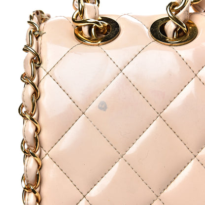 Chanel Patent Quilted Jumbo XL Chain Around Flap Beige 14 of 19