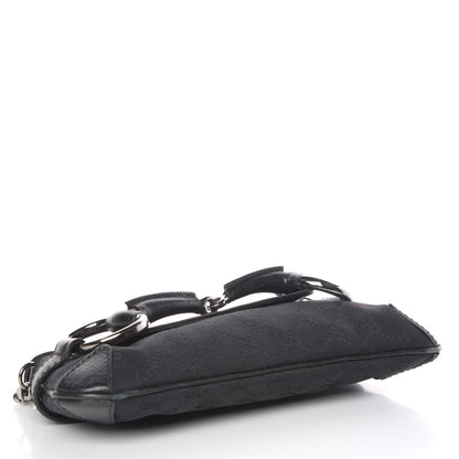 Gucci Monogram Horsebit Chain Clutch Black 4 of 9